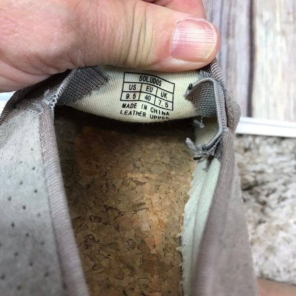 Soludos Leather Malibu Platform Gray Espadrille - Picture 7 of 8